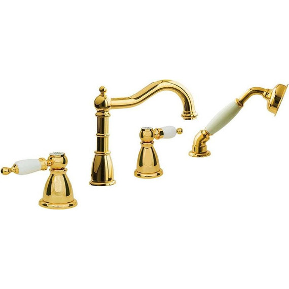 Смеситель для ванны Boheme Oro 395, white gold - фото 