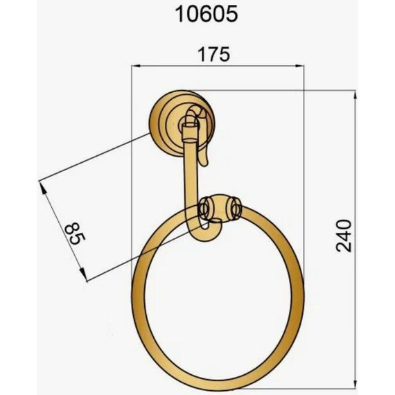 Кольцо для полотенец Boheme Barocco 10652, бронза - фото 2