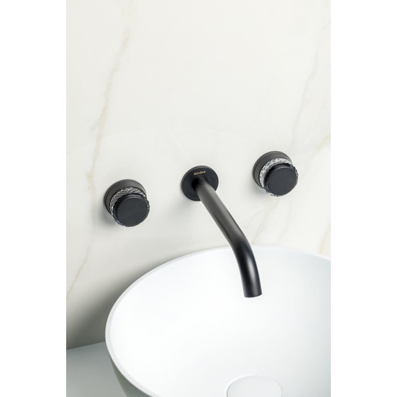 Смеситель для раковины настенный Boheme Aura 152-2-B-A, чёрный, Цвет производителя: чёрный - фото 3