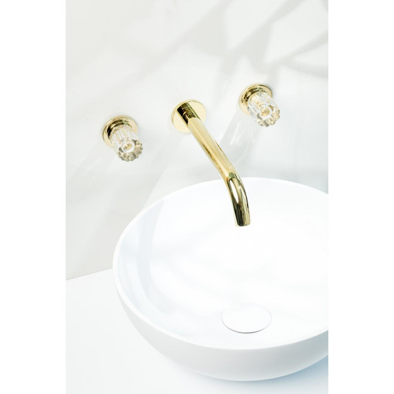 Смеситель для раковины настенный Boheme Elegante 152-2-G-EL, золото - фото 3