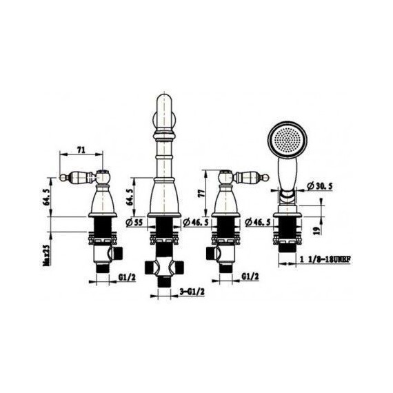 Смеситель для ванны Boheme Tradizionale Chromo 396-SW - фото 2