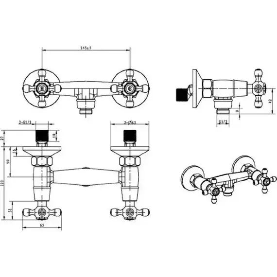 Смеситель для душа Boheme Royal 314-Royal, бронза - фото 2