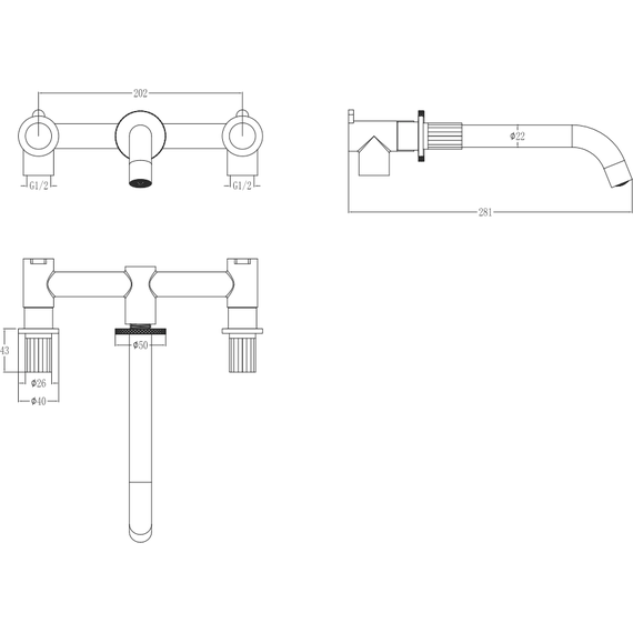 Смеситель для раковины настенный Boheme Elegante 152-2-MG-EL, matt gold - фото 5