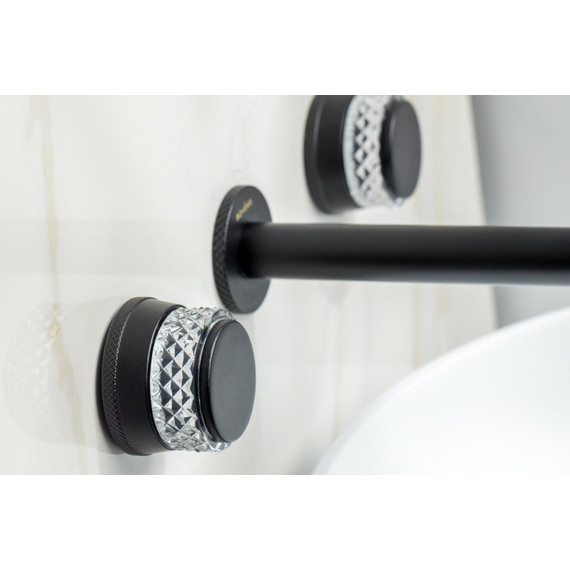 Смеситель для раковины настенный Boheme Aura 152-2-B-A, чёрный, Цвет производителя: чёрный - фото 2