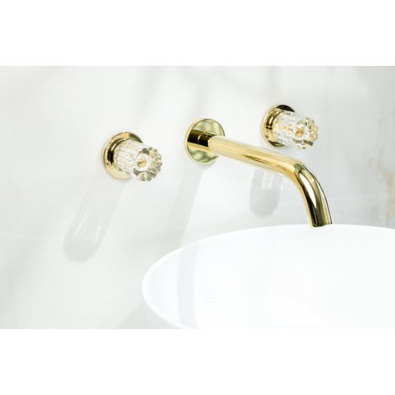 Смеситель для раковины настенный Boheme Elegante 152-2-G-EL, золото - фото 4