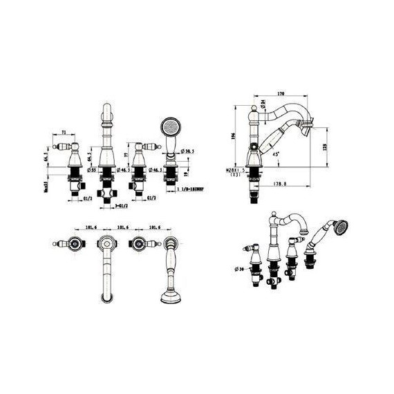 Смеситель для ванны Boheme Tradizionale Chromo 396-CRST - фото 3