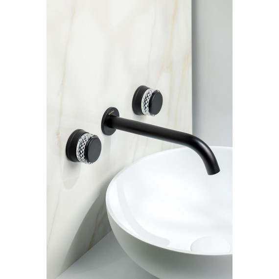 Смеситель для раковины настенный Boheme Aura 152-2-B-A, чёрный, Цвет производителя: чёрный - фото 4