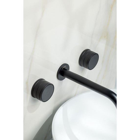 Смеситель для раковины настенный Boheme Prestige 152-2-B-PR, чёрный - фото 4