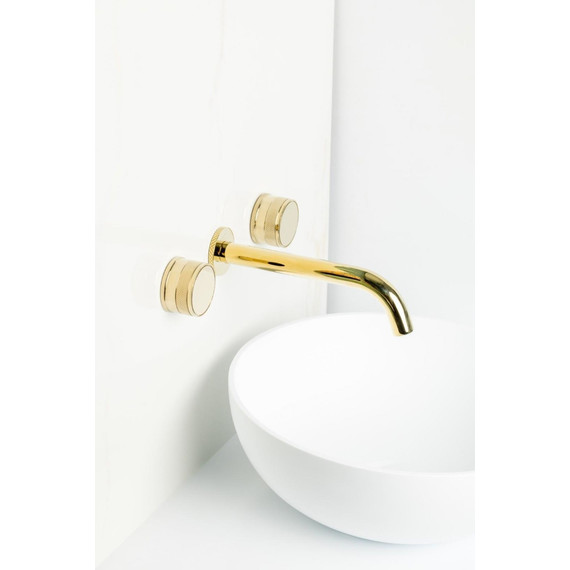 Смеситель для раковины настенный Boheme Prestige 152-2-G-PR, золото - фото 3