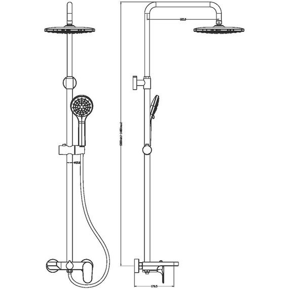Душевая стойка Boheme Spectre 458-GM, gun metal - фото 2