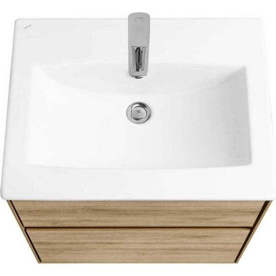 Тумба подвесная с раковиной Акватон Либерти 60 см 1A279401LYC70, дуб эльвезия - фото 5