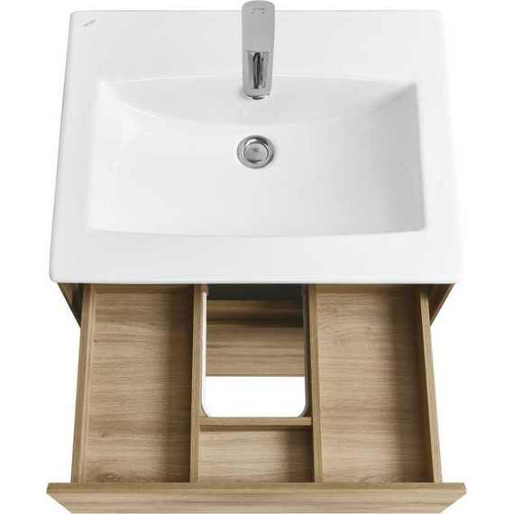 Тумба подвесная с раковиной Акватон Либерти 60 см 1A279401LYC70, дуб эльвезия - фото 4