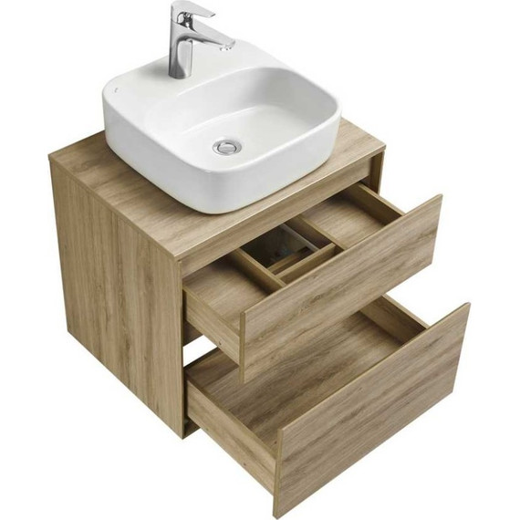 Тумба подвесная со столешницей Акватон Либерти 60 см 1A279401LYC70, дуб эльвезия - фото 2