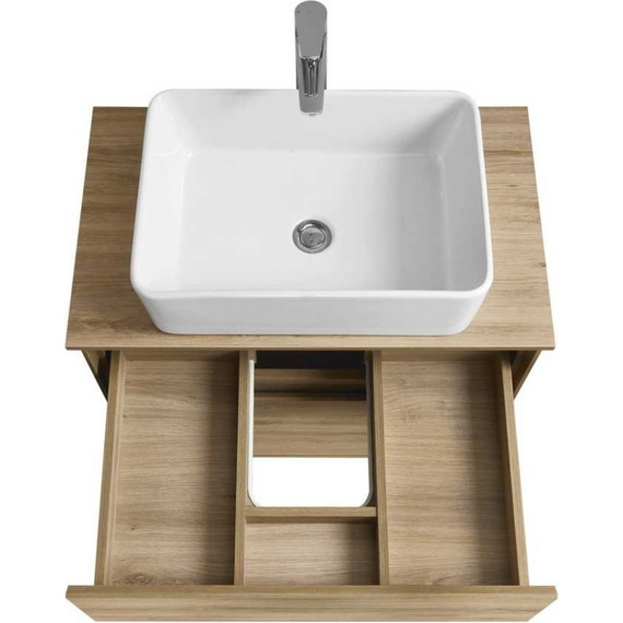 Тумба подвесная со столешницей Акватон Либерти 75 см 1A279501LYC70, дуб эльвезия - фото 4