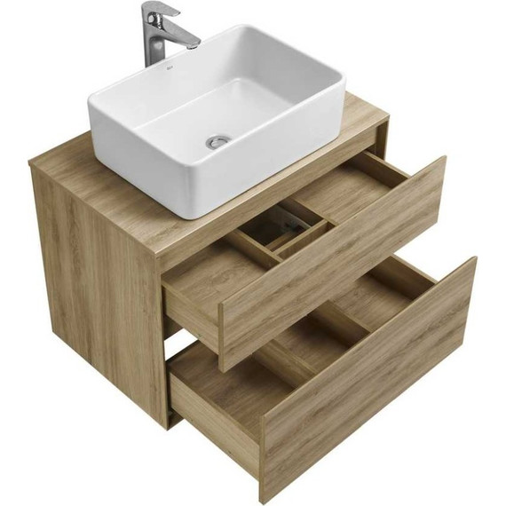 Тумба подвесная со столешницей Акватон Либерти 75 см 1A279501LYC70, дуб эльвезия - фото 3