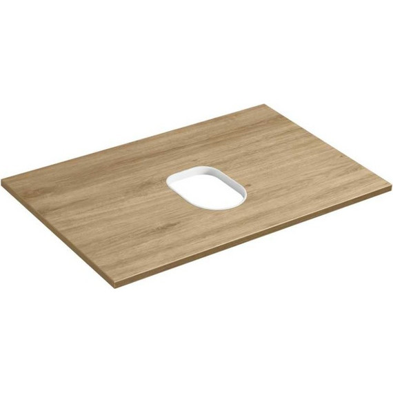 Тумба подвесная со столешницей Акватон Либерти 70 см 1A279801LYC70, дуб эльвезия/белый глянец - фото 7