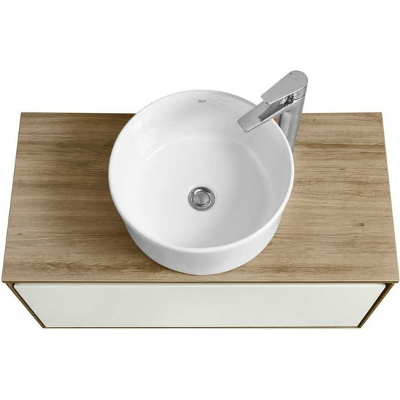 Тумба подвесная со столешницей Акватон Либерти 90 см 1A279901LYC70, дуб эльвезия/белый глянец - фото 6