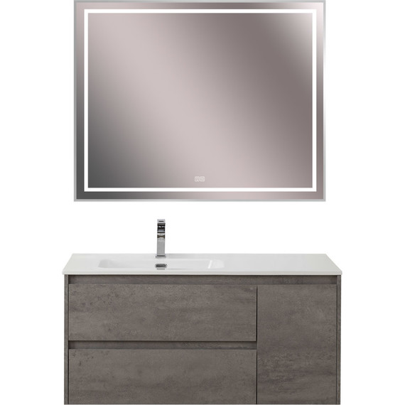 Тумба подвесная с раковиной BelBagno KRAFT-1000-2C-1A-SO-CG-L 100 см, Cemento Grigio - фото 10