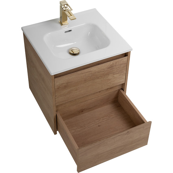 Тумба подвесная с раковиной BelBagno KRAFT-500-2C-SO-RNN 50 см, Rovere Nebrasca Nature, Цвет фасада: Rovere Nebrasca Nature - фото 3