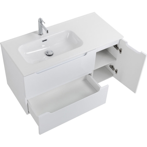 Тумба подвесная с раковиной BelBagno ETNA-1000-2C-1A-SO-BL-L 100 см (раковина BB1000ETL-L) Bianco Lucido, Цвет фасада: Bianco Lucido - фото 3