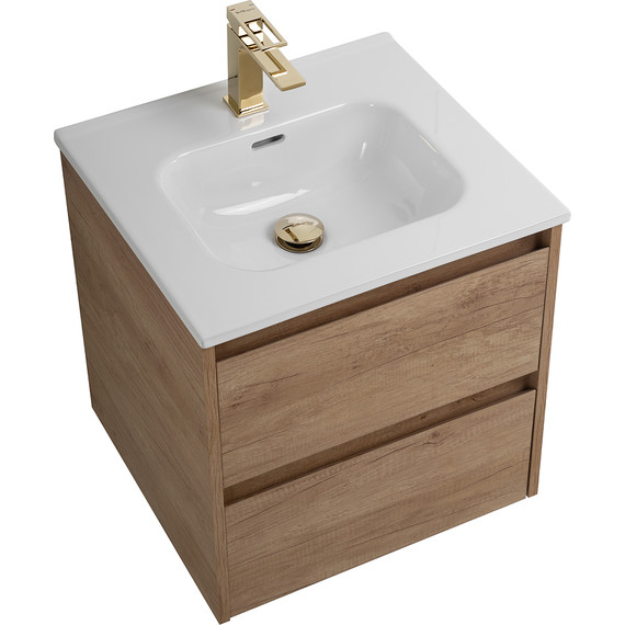 Тумба подвесная с раковиной BelBagno KRAFT-500-2C-SO-RNN 50 см, Rovere Nebrasca Nature, Цвет фасада: Rovere Nebrasca Nature - фото 5