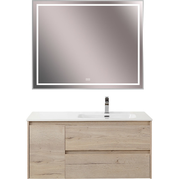 Тумба подвесная с раковиной BelBagno KRAFT-1000-2C-1A-SO-RGB-R 100 см, Rovere Galifax Bianco - фото 11