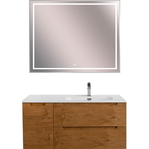 Тумба подвесная с раковиной BelBagno ETNA-1000-2C-1A-SO-RN-R 100 см (раковина BB1000ETL-R) Rovere Nature, Цвет фасада: Rovere Nature - фото 11