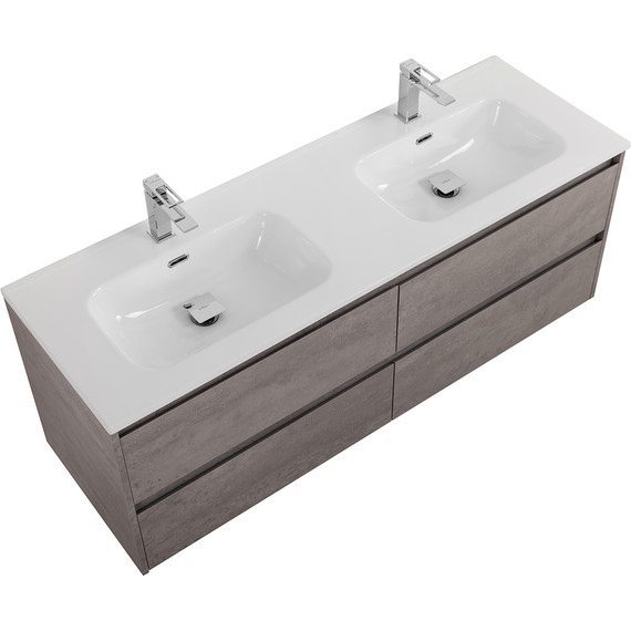 Тумба подвесная с раковиной BelBagno KRAFT-1400-4C-SO-2-CG 140 см, Cemento Grigio - фото 3