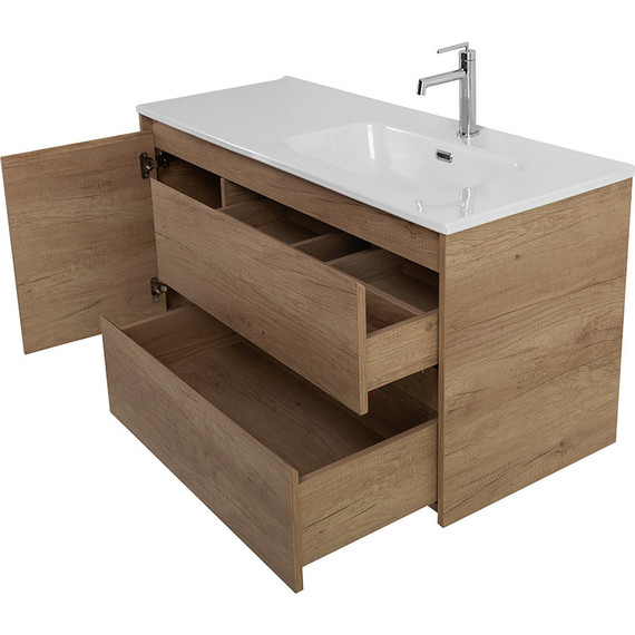 Тумба подвесная с раковиной BelBagno KRAFT-1000-2C-1A-SO-RNN-R 100 см, Rovere Nebrasca Nature - фото 10