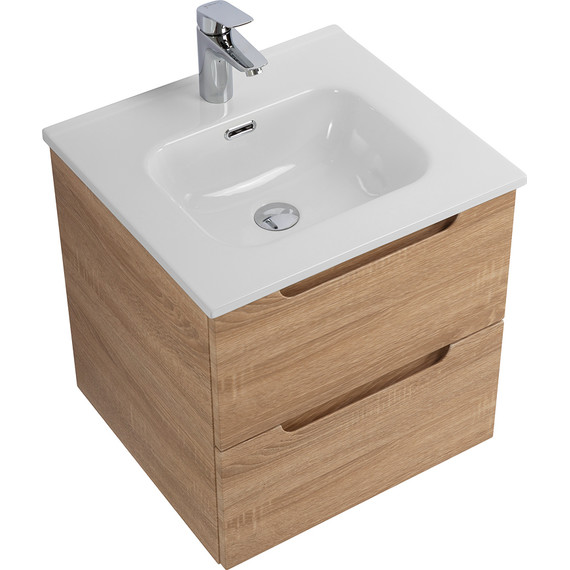 Тумба подвесная с раковиной BelBagno ETNA-500-2C-SO-WO 50 см (раковина BB500ETL) Rovere Bianco, Цвет фасада: Rovere Bianco - фото 3