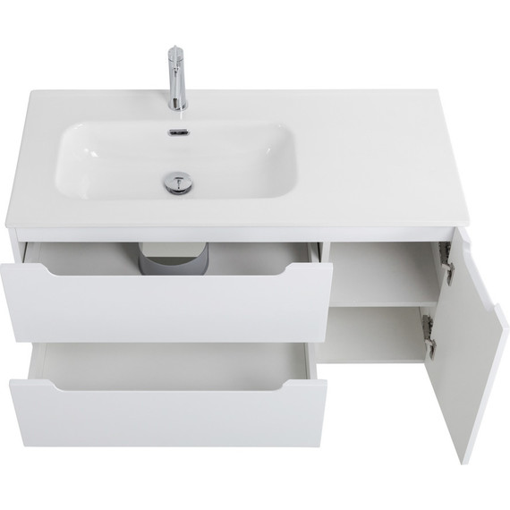 Тумба подвесная с раковиной BelBagno ETNA-1000-2C-1A-SO-BL-L 100 см (раковина BB1000ETL-L) Bianco Lucido, Цвет фасада: Bianco Lucido - фото 9