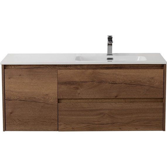 Тумба подвесная с раковиной BelBagno KRAFT-1000-2C-1A-SO-RT-R 100 см, Rovere Tabacco - фото 