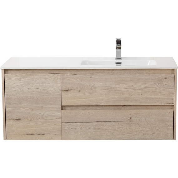 Тумба подвесная с раковиной BelBagno KRAFT-1200-2C-1A-SO-RGB-R 120 см, Rovere Galifax Bianco - фото 