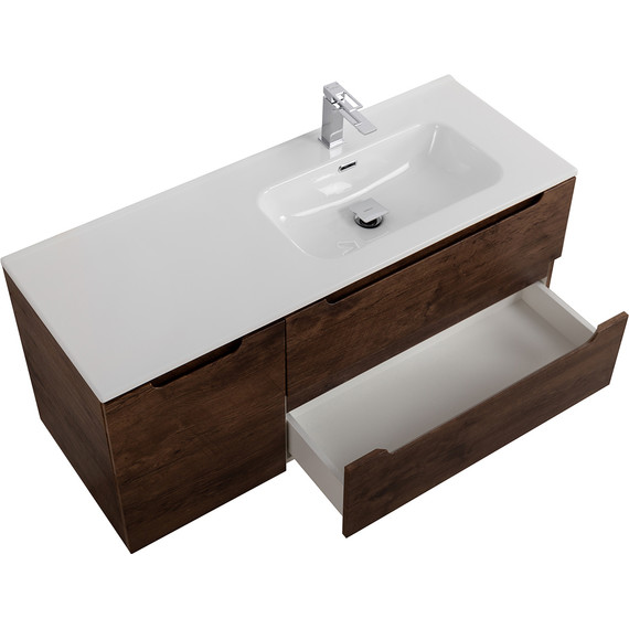 Тумба подвесная с раковиной BelBagno ETNA-1200-2C-1A-SO-RW-R 120 см (раковина BB1200ETL-R) Rovere Moro, Цвет фасада: Rovere Moro - фото 3