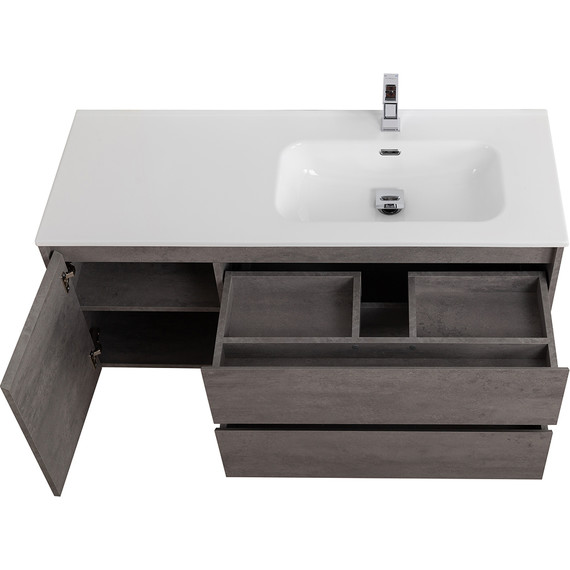 Тумба подвесная с раковиной BelBagno KRAFT-1000-2C-1A-SO-CG-R 100 см, Cemento Grigio - фото 7