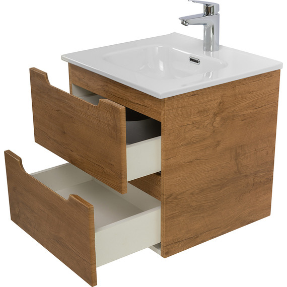 Тумба подвесная с раковиной BelBagno ETNA-500-2C-SO-RN 50 см (раковина BB500ETL) Rovere Nature, Цвет фасада: Rovere Nature - фото 9