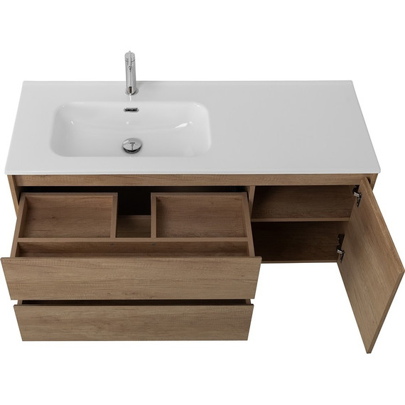 Тумба подвесная с раковиной BelBagno KRAFT-1200-2C-1A-SO-RNN-L 120 см, Rovere Nebrasca Nature - фото 12