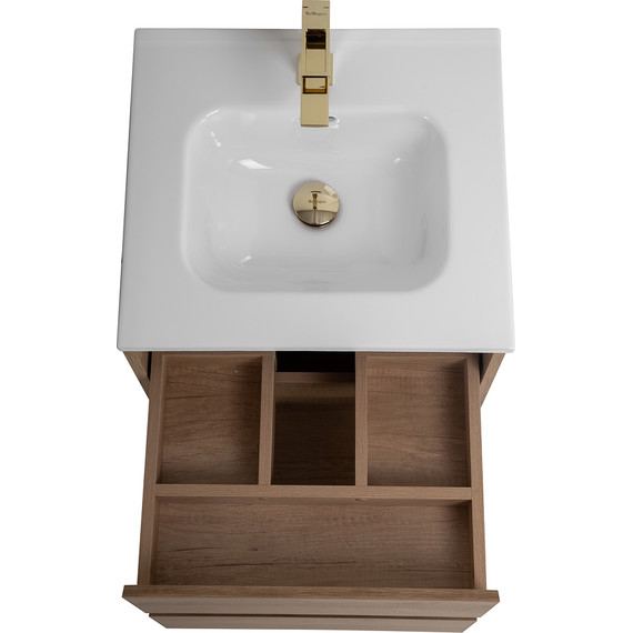 Тумба подвесная с раковиной BelBagno KRAFT-500-2C-SO-RNN 50 см, Rovere Nebrasca Nature, Цвет фасада: Rovere Nebrasca Nature - фото 4