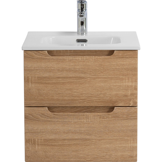 Тумба подвесная с раковиной BelBagno ETNA-500-2C-SO-WO 50 см (раковина BB500ETL) Rovere Bianco, Цвет фасада: Rovere Bianco - фото 