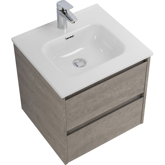 Тумба подвесная с раковиной BelBagno KRAFT-500-2C-SO-CG 50 см, Cemento Grigio, Цвет фасада: Cemento Grigio - фото 3