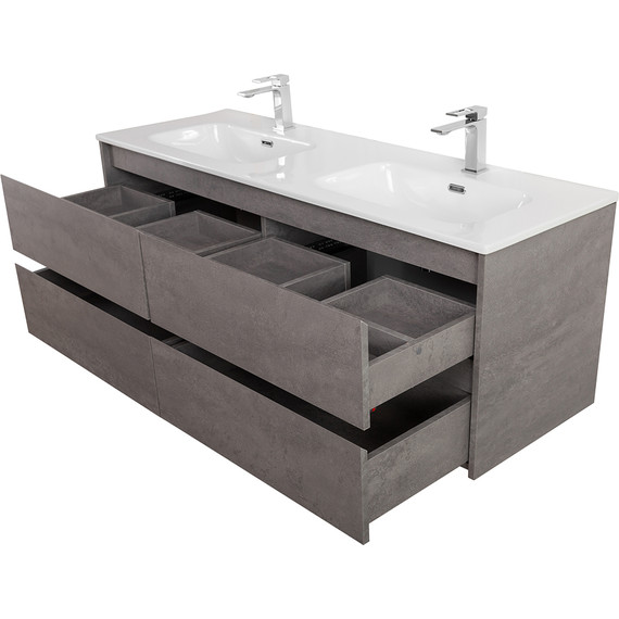 Тумба подвесная с раковиной BelBagno KRAFT-1200-4C-SO-2-CG 120 см, Cemento Grigio - фото 9