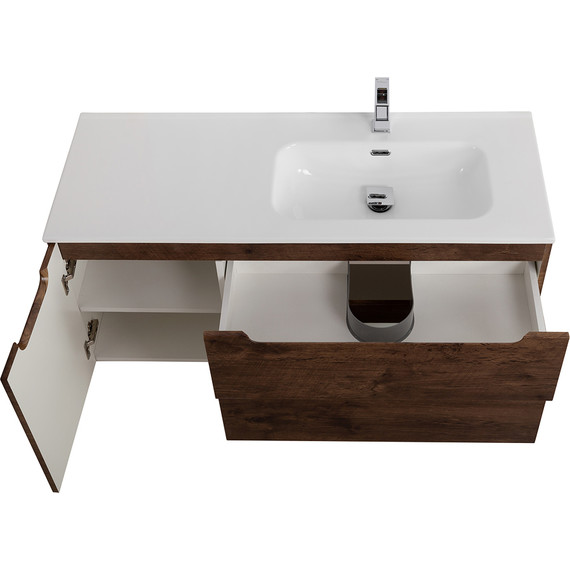 Тумба подвесная с раковиной BelBagno ETNA-1200-2C-1A-SO-RW-R 120 см (раковина BB1200ETL-R) Rovere Moro, Цвет фасада: Rovere Moro - фото 7