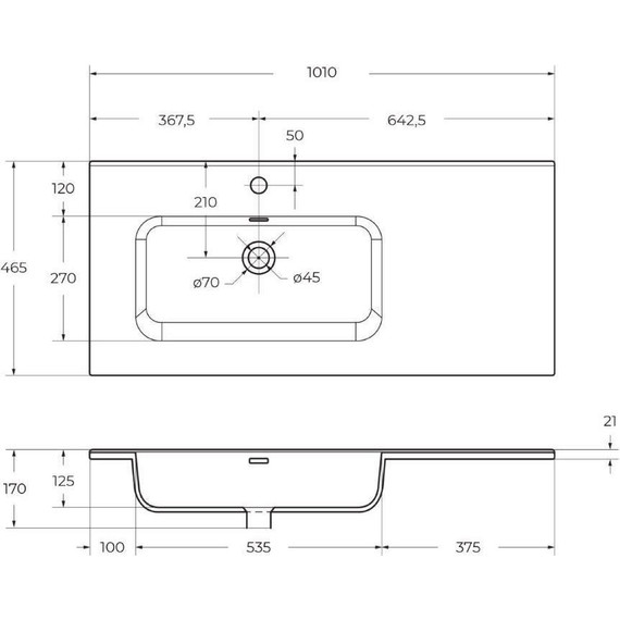Тумба подвесная с раковиной BelBagno ETNA-1000-2C-1A-SO-RW-L 100 см (раковина BB1000ETL-L) Rovere Moro, Цвет фасада: Rovere Moro - фото 13