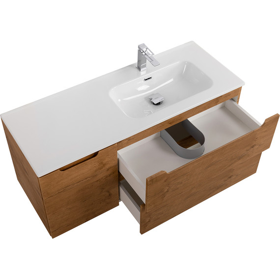 Тумба подвесная с раковиной BelBagno ETNA-1000-2C-1A-SO-RN-R 100 см (раковина BB1000ETL-R) Rovere Nature, Цвет фасада: Rovere Nature - фото 5