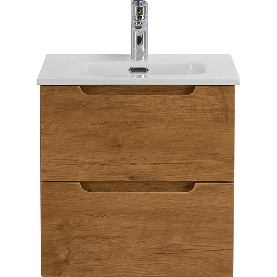 Тумба подвесная с раковиной BelBagno ETNA-500-2C-SO-RN 50 см (раковина BB500ETL) Rovere Nature, Цвет фасада: Rovere Nature - фото 