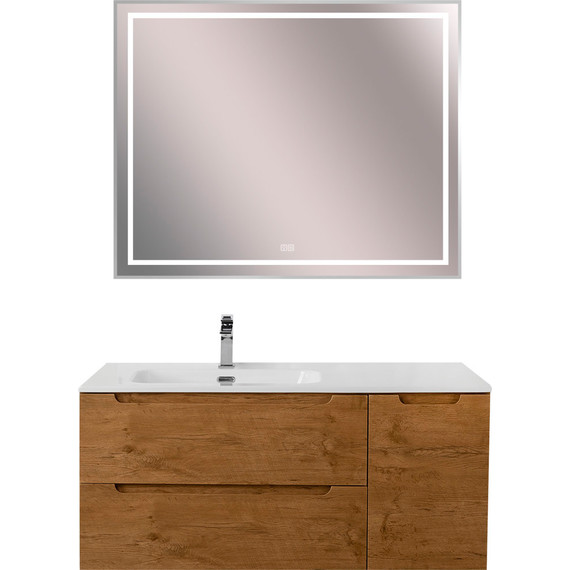 Тумба подвесная с раковиной BelBagno ETNA-1000-2C-1A-SO-RN-L 100 см (раковина BB1000ETL-L) Rovere Nature, Цвет фасада: Rovere Nature - фото 11