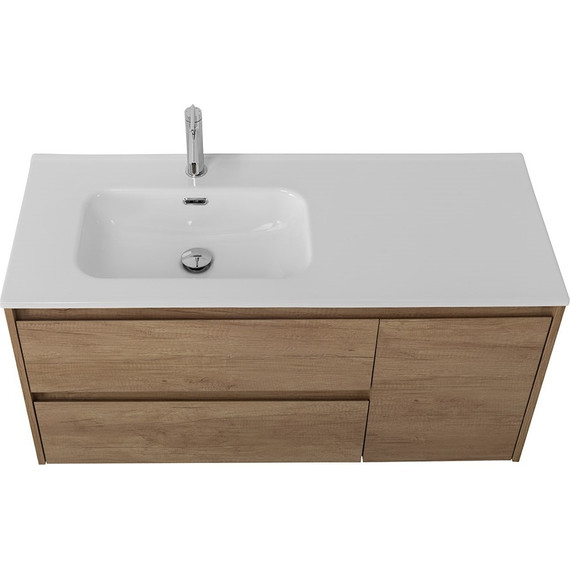 Тумба подвесная с раковиной BelBagno KRAFT-1000-2C-1A-SO-RNN-L 100 см, Rovere Nebrasca Nature - фото 5