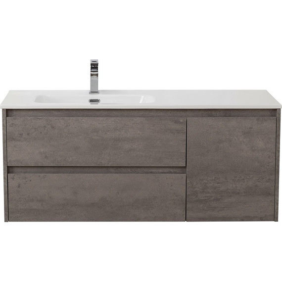 Тумба подвесная с раковиной BelBagno KRAFT-1200-2C-1A-SO-CG-L 120 см, Cemento Grigio - фото 