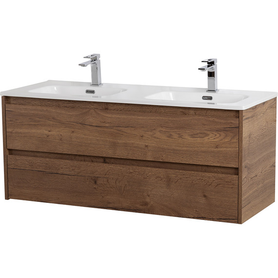 Тумба подвесная с раковиной BelBagno KRAFT-1200-2C-SO-2-RT 120 см, Rovere Tabacco - фото 2