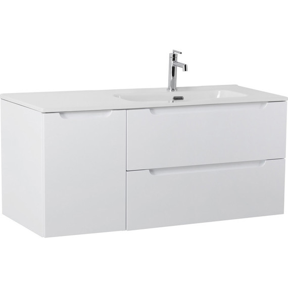 Тумба подвесная с раковиной BelBagno ETNA-1200-2C-1A-SO-BL-R 120 см (раковина BB1200ETL-R) Bianco Lucido, Цвет фасада: Bianco Lucido - фото 4
